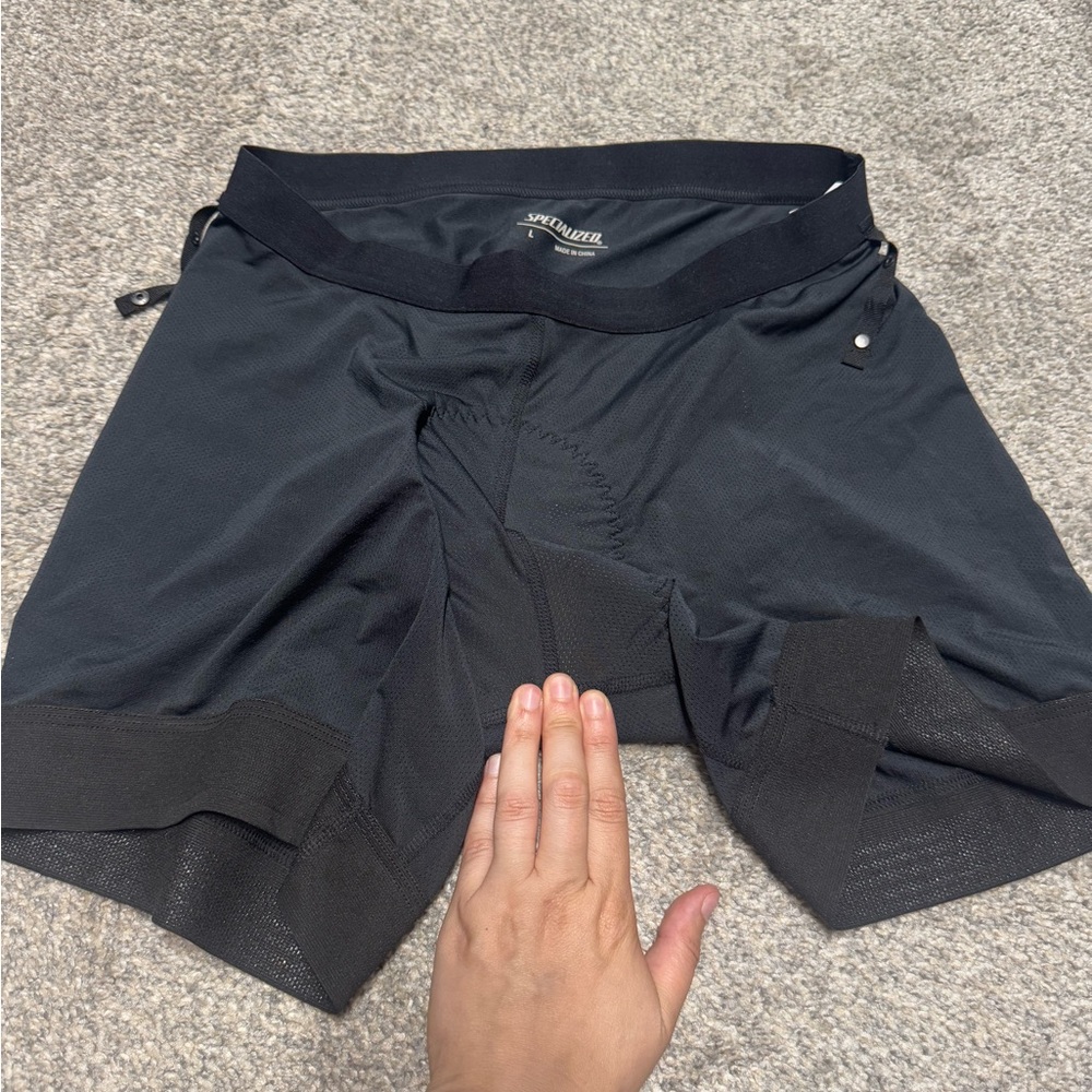 Specialized Black Athletic Shorts with Moisture-Wicking Fabric